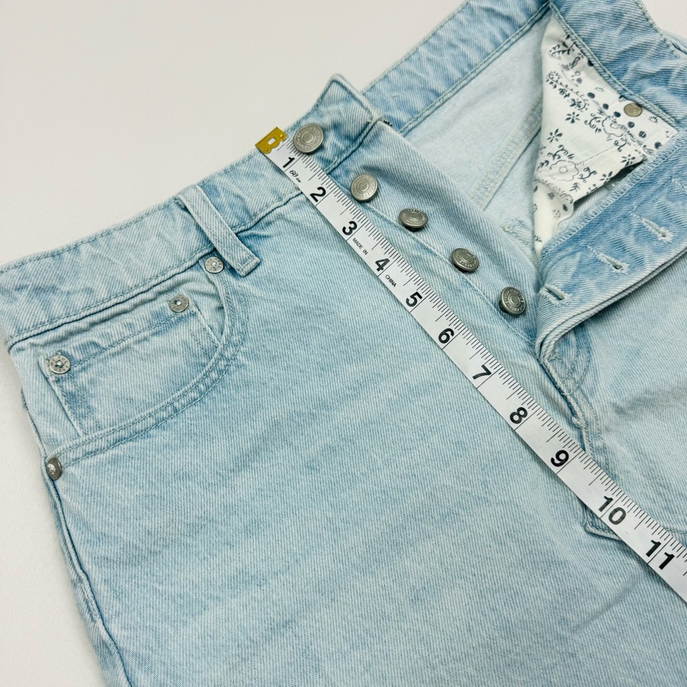 We the Free High Rise Asymmetrical Ripped Hem Mini Jean Skirt - Picture 6 of 9